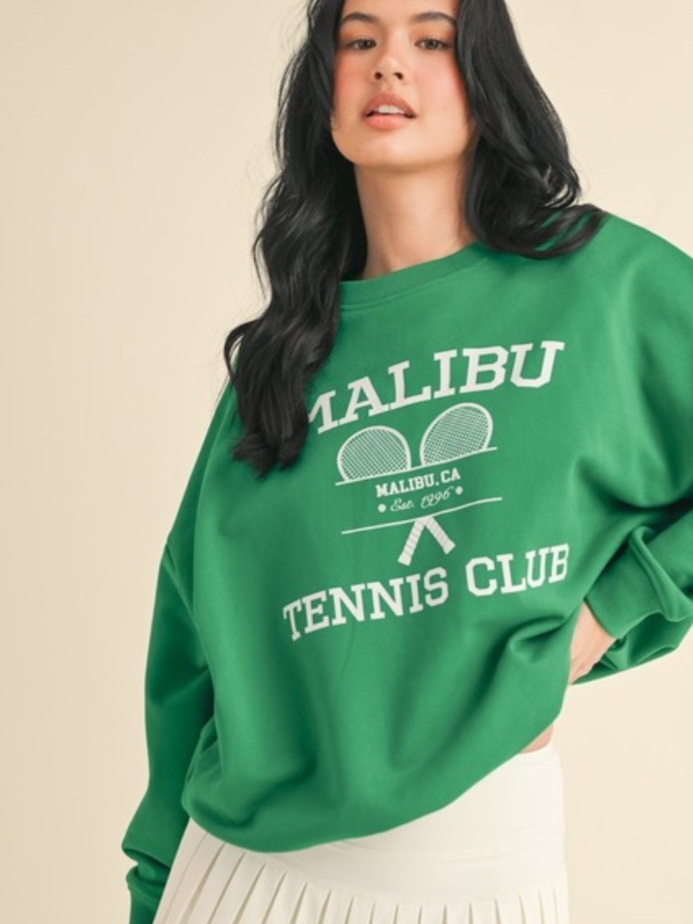 Malibu Tennis Club Green Graphic Sweatshirt